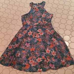 Girls Tropical Halter Dress - S 7/8